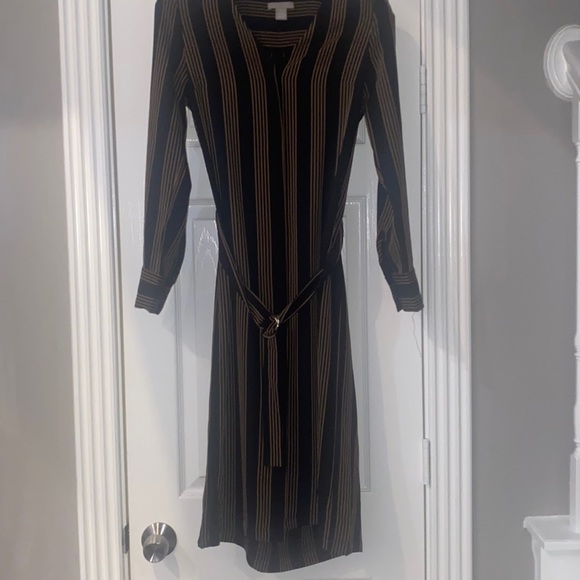 H&M Dresses | H&M Long Sleeve Midi Dress with Self-buckle Belt Size 4 - Picture 3 of 5